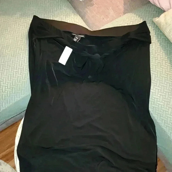 Lane Bryant Plus Size Black Stretch Skirt With Tie Belt - Picture 1 of 3
